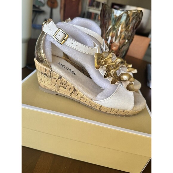 Michael Michael Kors Cate Nicki Peep Toe Wedge Sandal Toddler Girl's Size 11 M - Picture 6 of 8